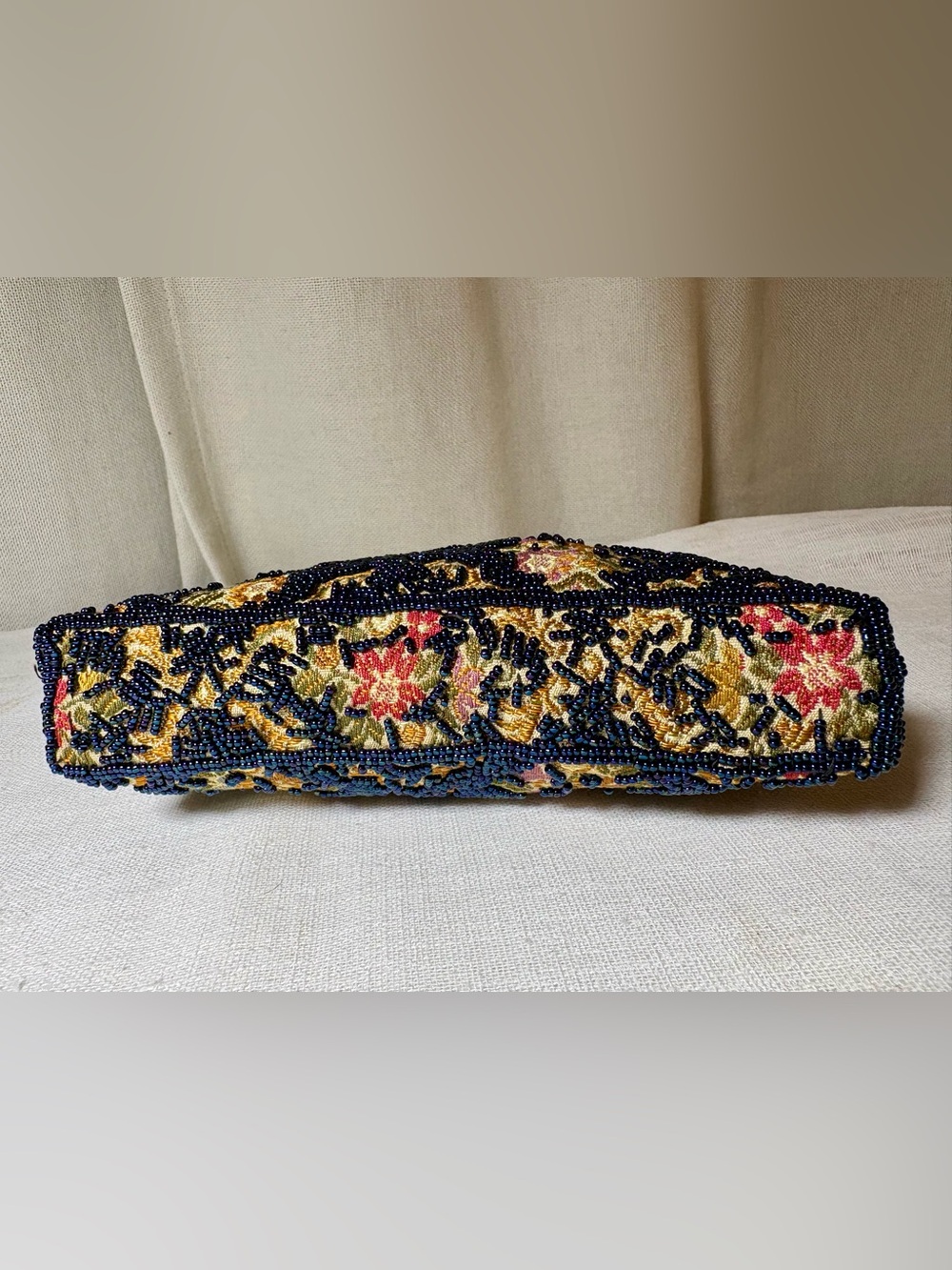 Vintage Beaded Evening Mini Bag Tapestry Clutch Old Hollywood Purse Rare - Picture 6 of 11